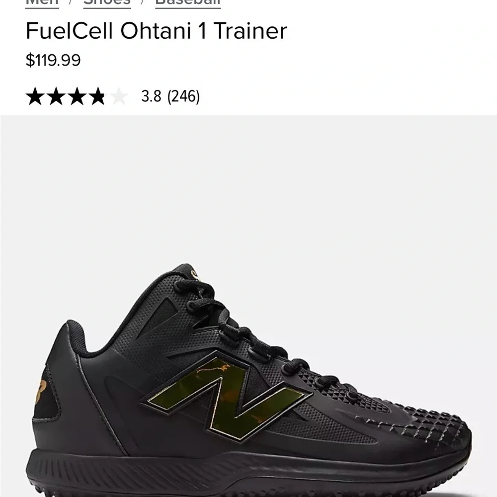 New Balance Men's Shohei Ohtani 1 - White/Gold, Black/Gold & Light Gray/Blue - Picture 3 of 4